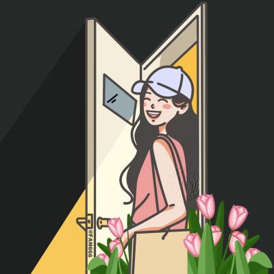 又甜又可爱的插画情侣头像