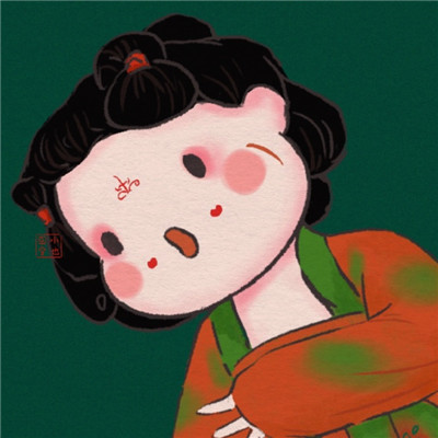 唐宫夜宴插画女微信头像
