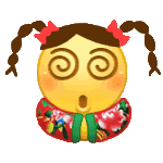 扎着小辫子穿着花棉袄的黄脸微信表情包