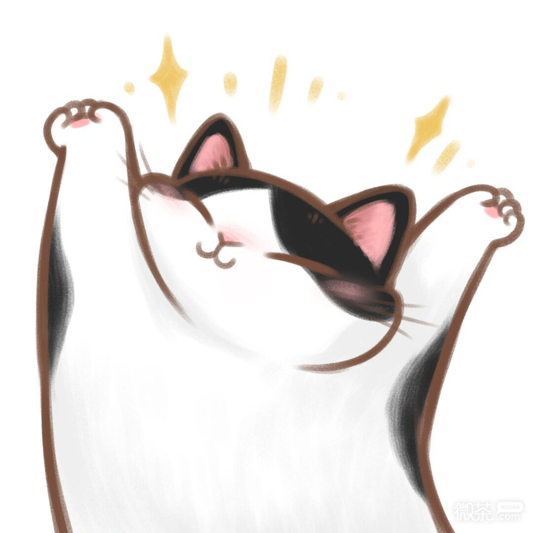 手绘卡通猫猫伸懒腰可爱微信头像