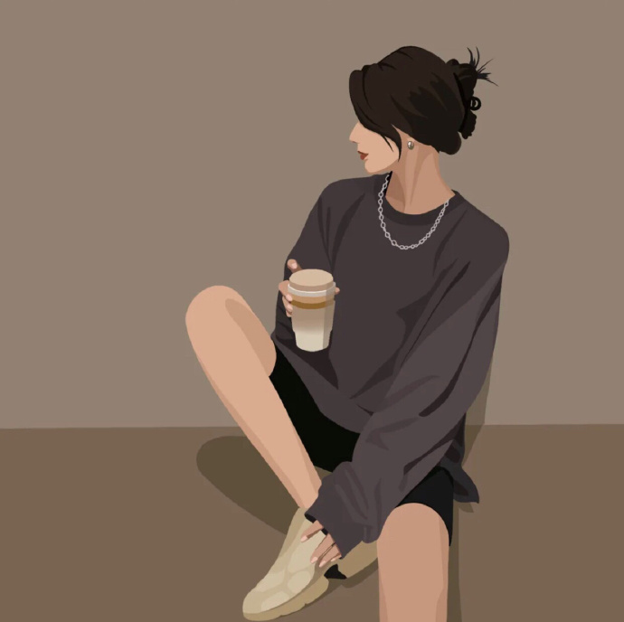 超美插画一对情侣微信头像