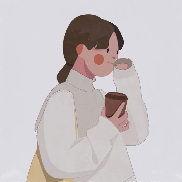 简单少女风插画微信头像