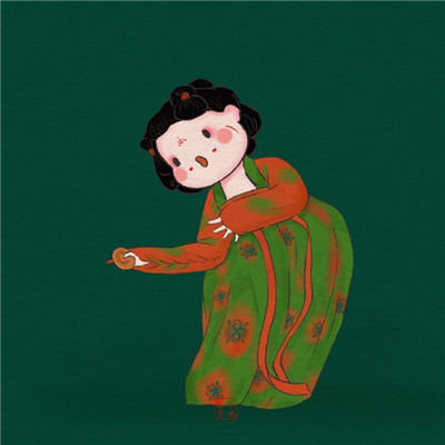 唐宫夜宴插画女微信头像