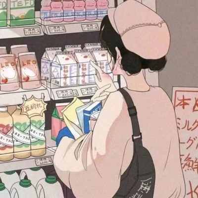 便利店动漫情侣微信头像