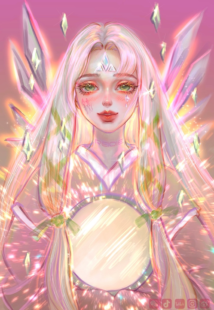 闪闪发光的手绘库洛牌微信头像