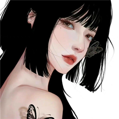 酷酷黑色帅气手绘女头