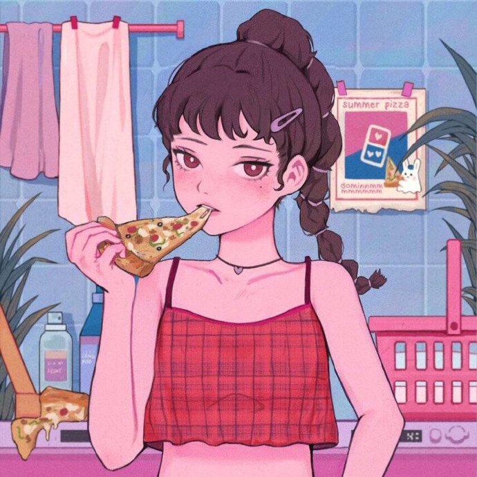 少女插画个性微信头像