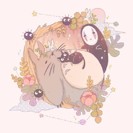 治愈系宫崎骏系列作品手绘插画微信素材图片