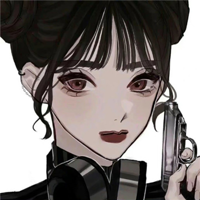 酷酷黑色帅气手绘女头