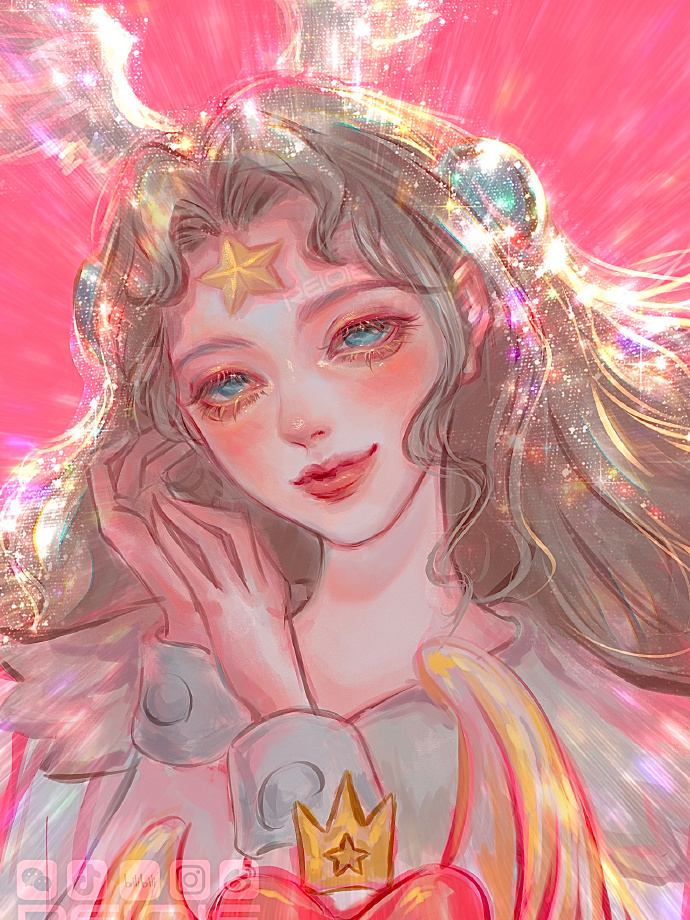 闪闪发光的手绘库洛牌微信头像