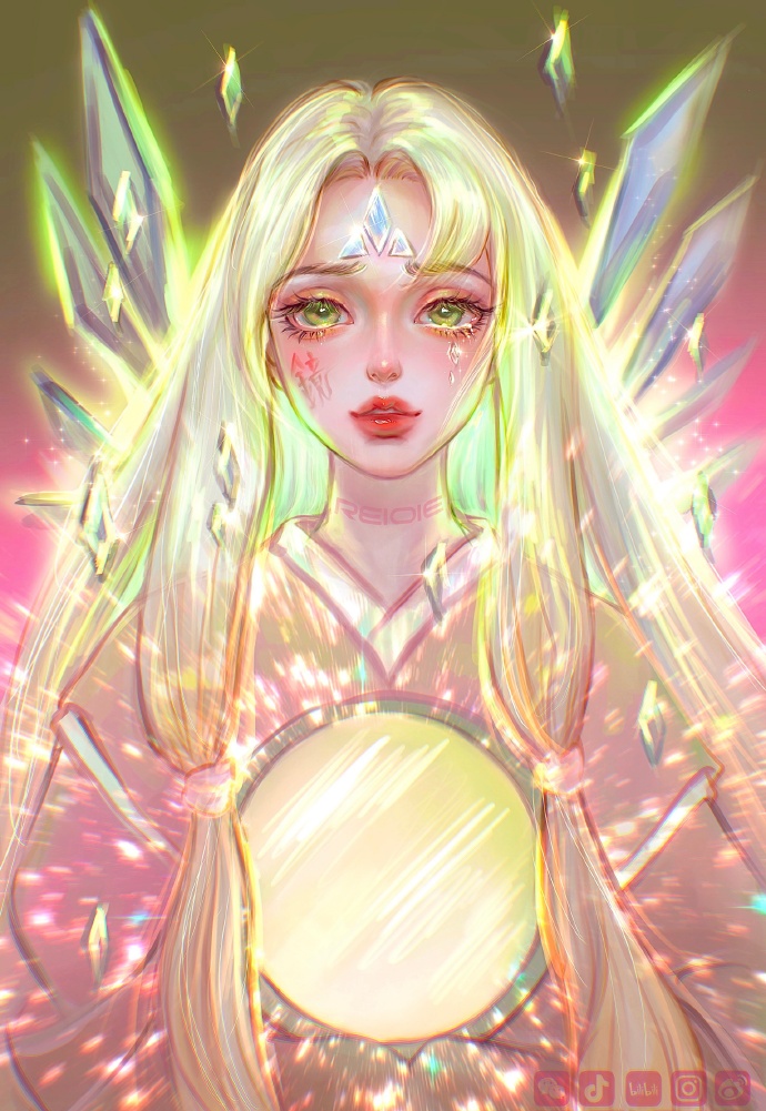 闪闪发光的手绘库洛牌微信头像