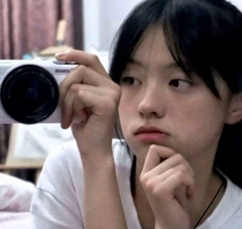 女孩与相机可爱微信头像