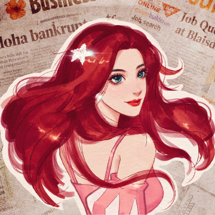 酷酷的迪士尼公主手绘微信头像