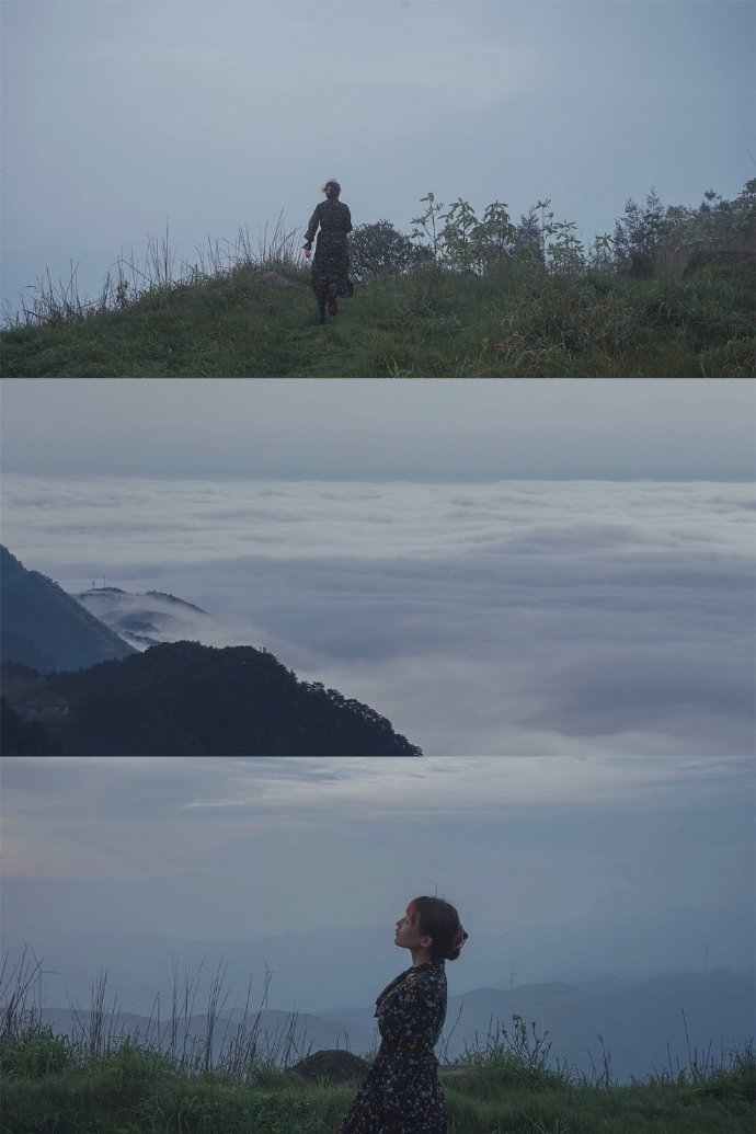 三屏的迷雾山林自然风光微信聊天背景图