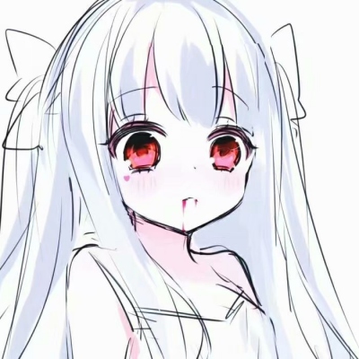 白色系可爱动漫女生微信头像
