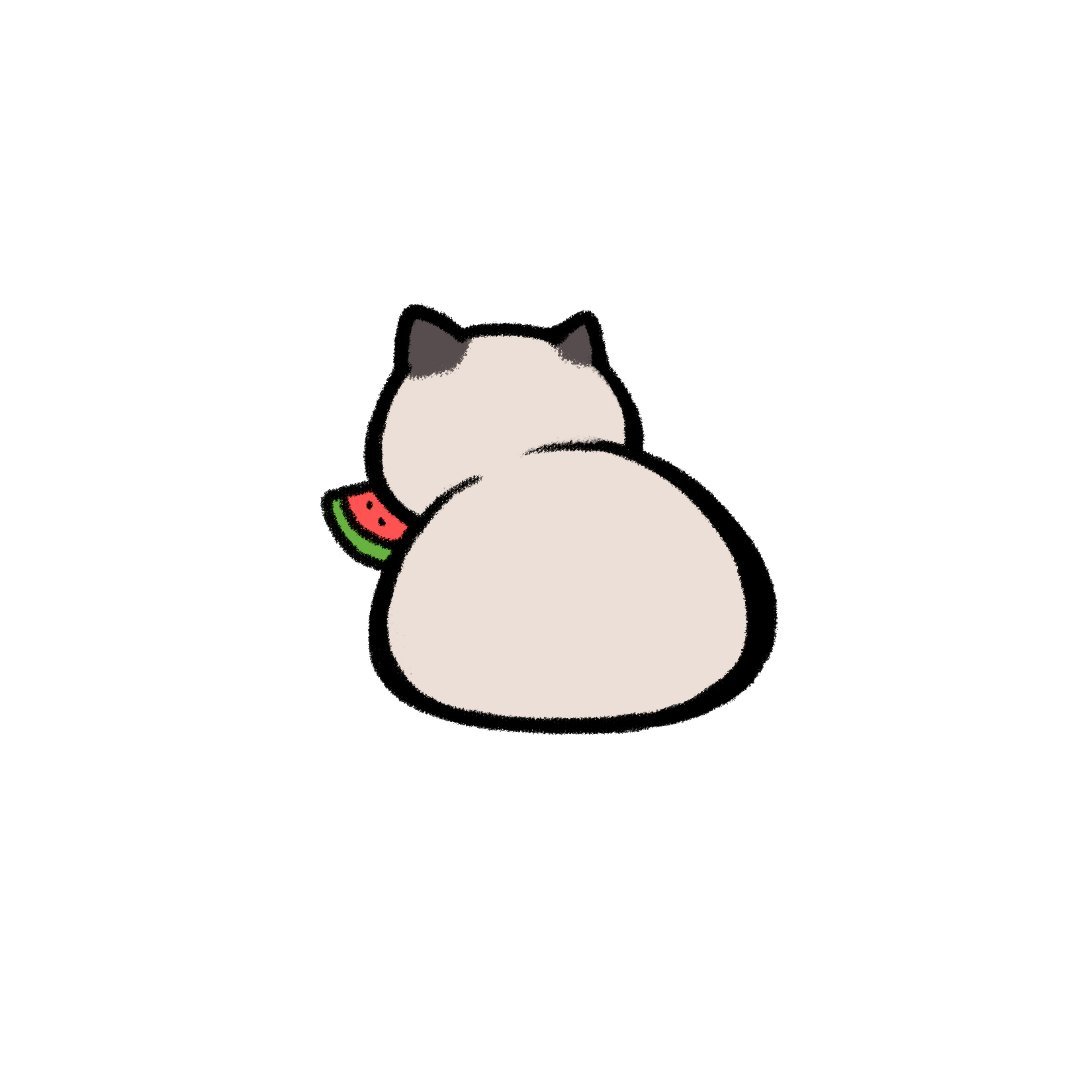 猫猫吃瓜可爱微信头像