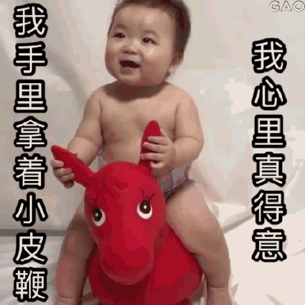 黄夏温骑玩具毛驴搞笑微信表情包