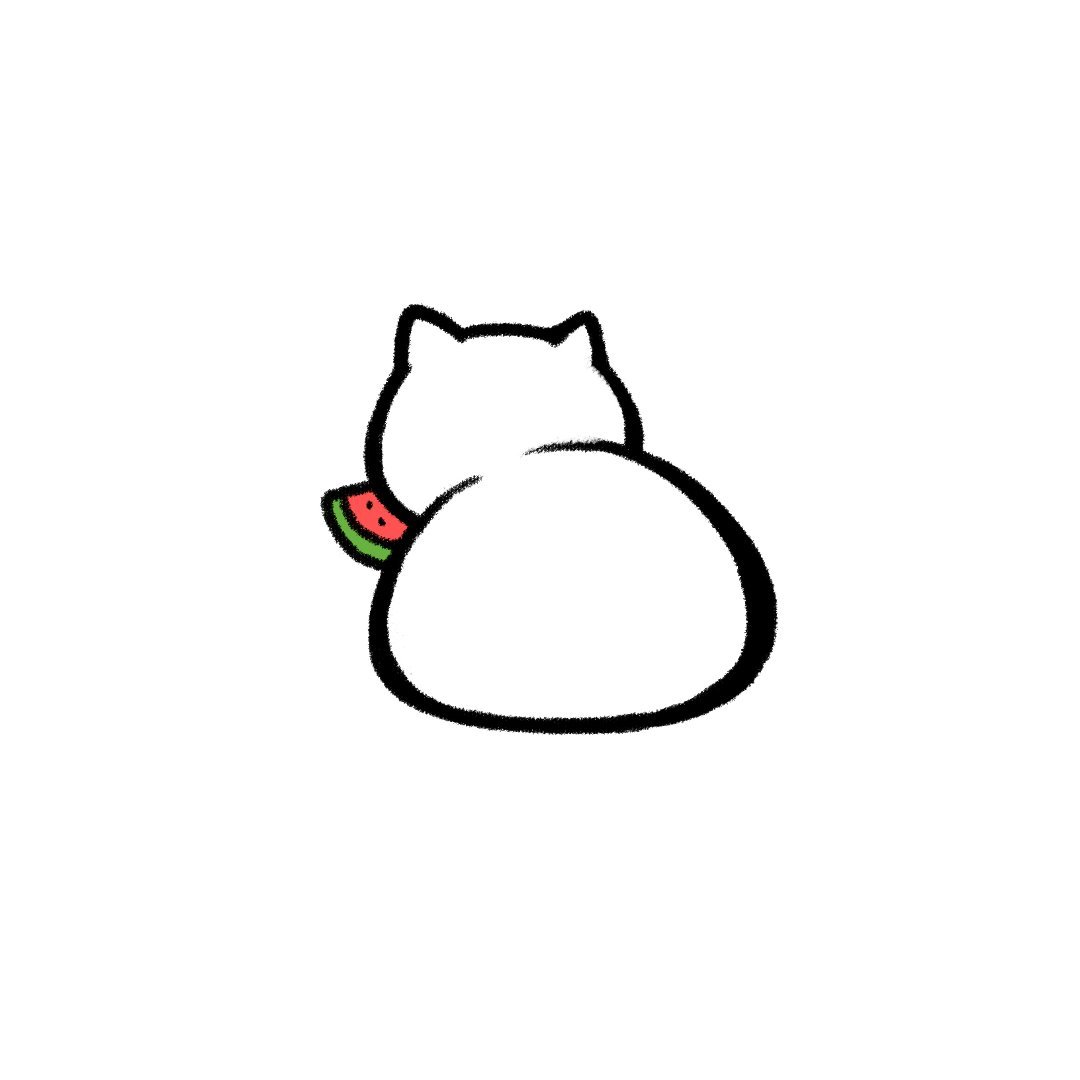 猫猫吃瓜可爱微信头像