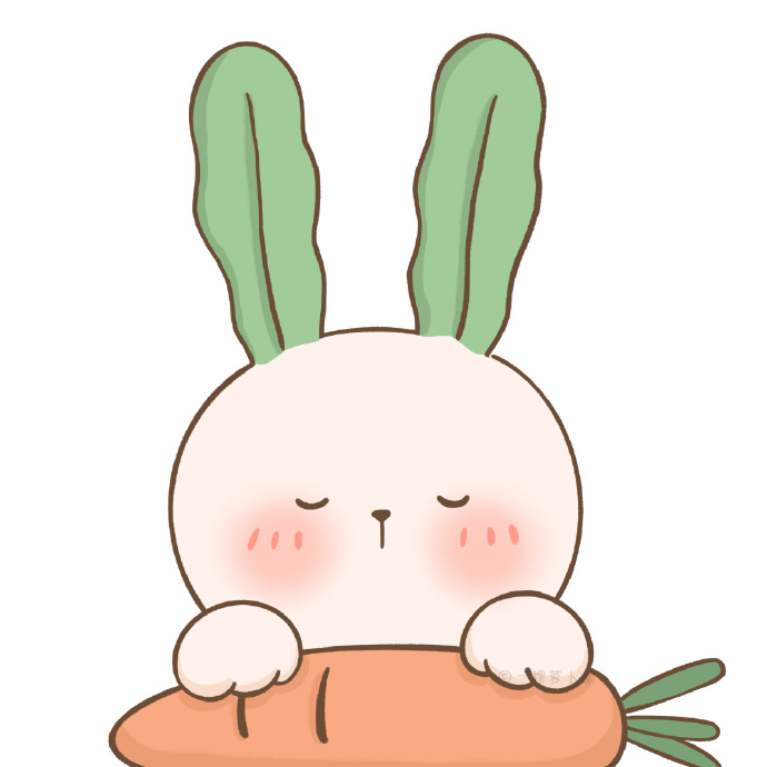 卡通兔兔喜爱胡萝卜微信头像