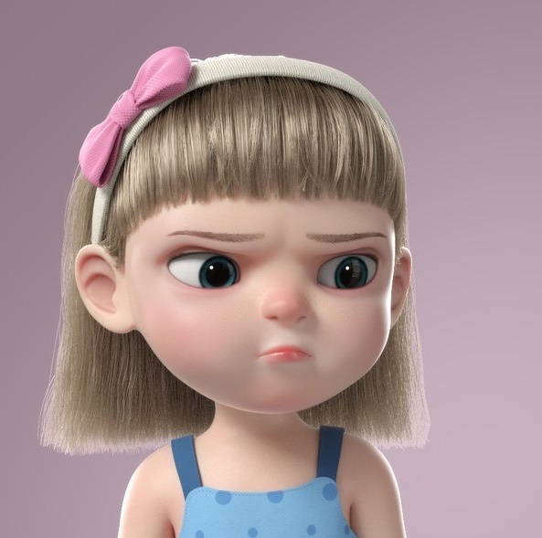 卡通3D可爱小女孩微信头像