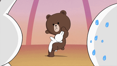 布朗熊摔可妮兔动态微信表情包