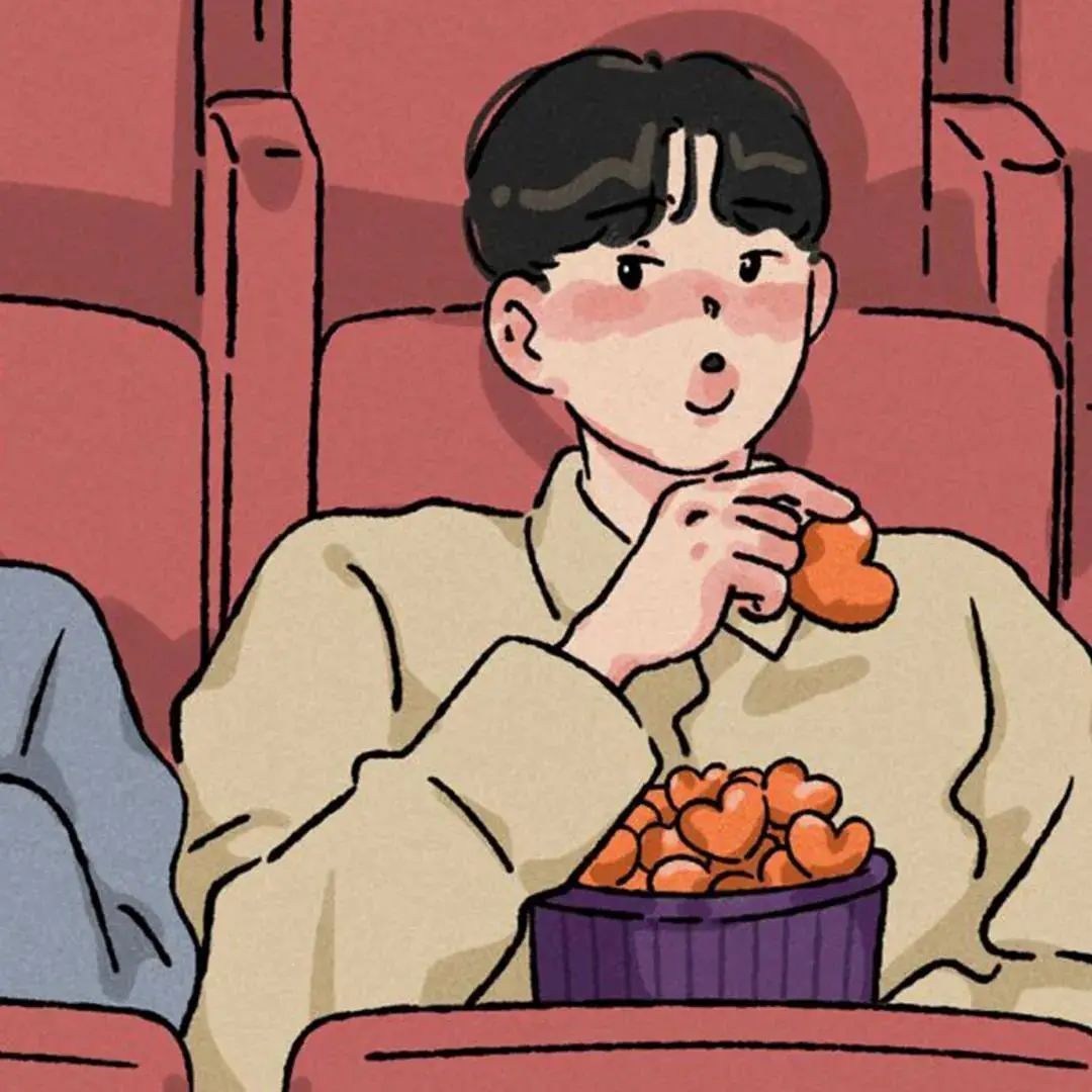 手绘好看的情侣微信头像