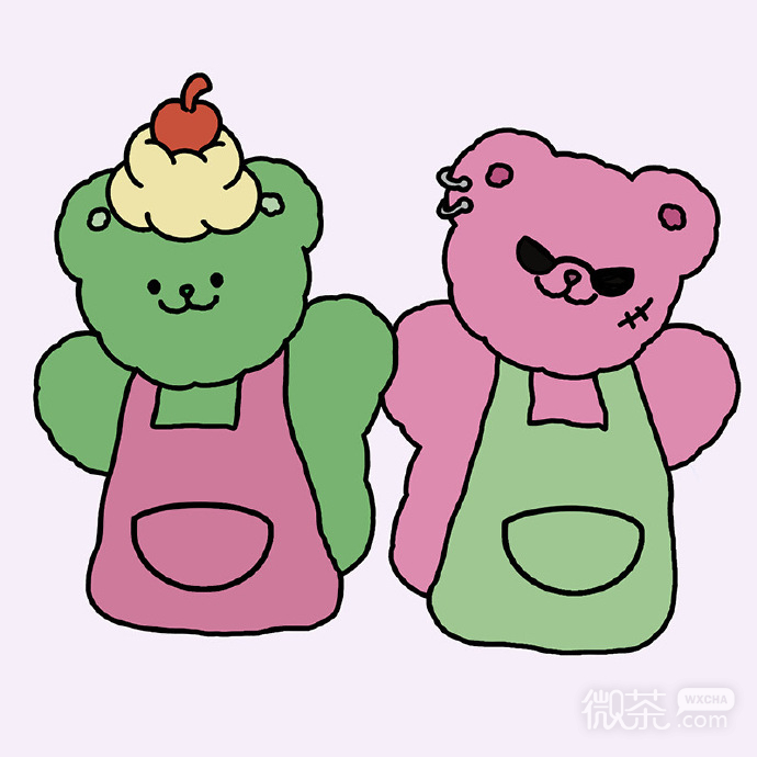 朋克治愈系的小熊微信头像