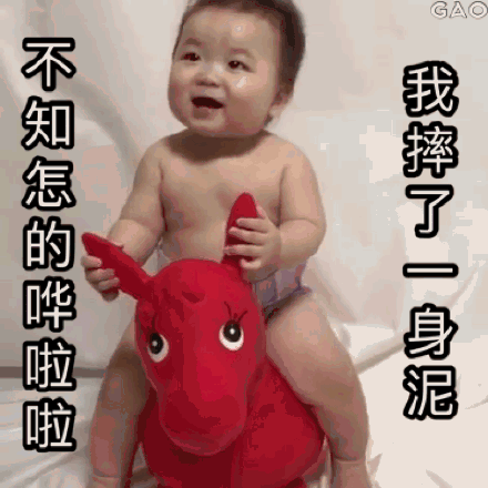 黄夏温骑玩具毛驴搞笑微信表情包