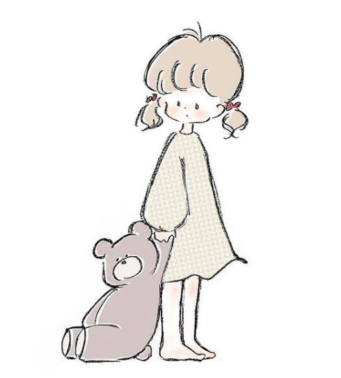 彩绘的Q版可爱插画微信头像