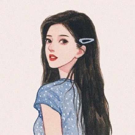 手绘气质美女微信头像