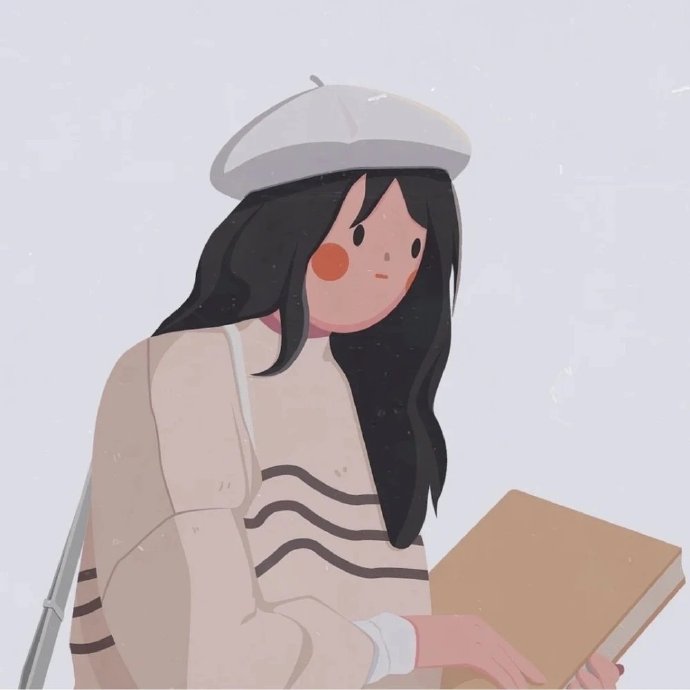 简单少女风插画微信头像