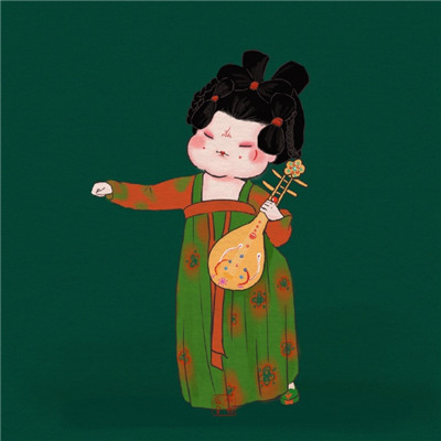 唐宫夜宴插画女微信头像