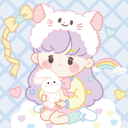 软萌的卡通闺蜜微信头像