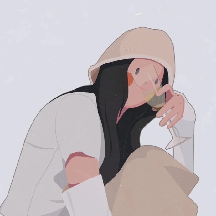 简单少女风插画微信头像