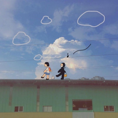 治愈系又有趣蓝色的风景微信头像