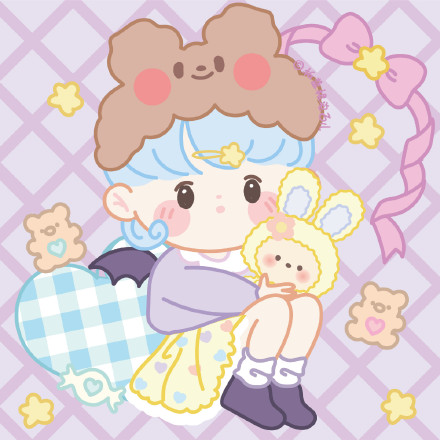 软萌的卡通闺蜜微信头像