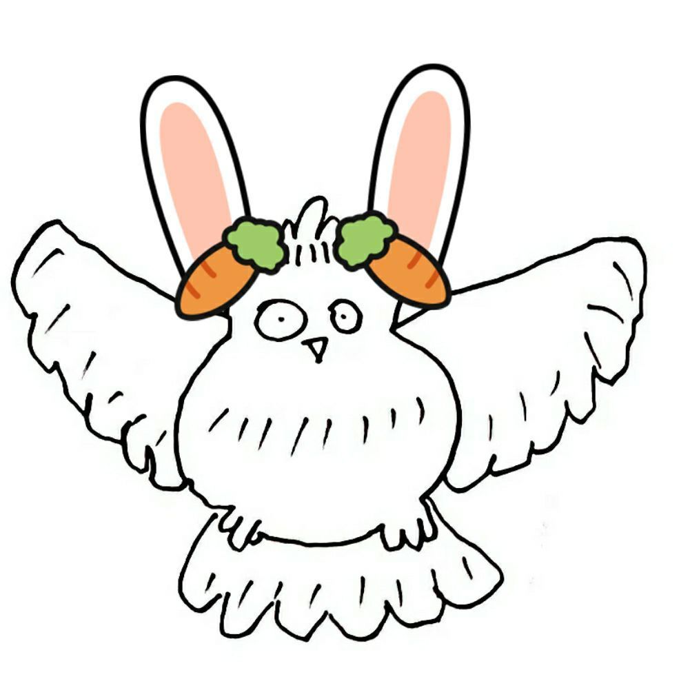 手绘猫头鹰可爱微信头像