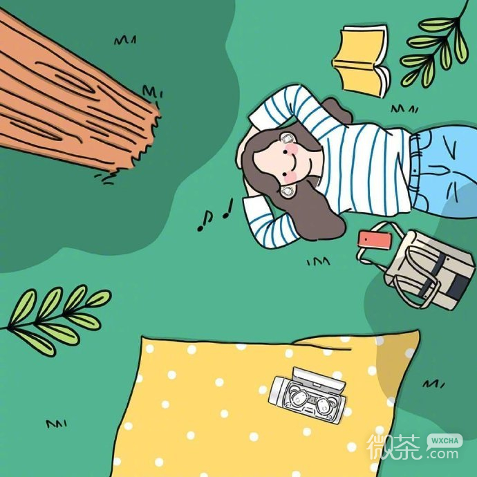 清新治愈的理想状态插画朋友圈配图