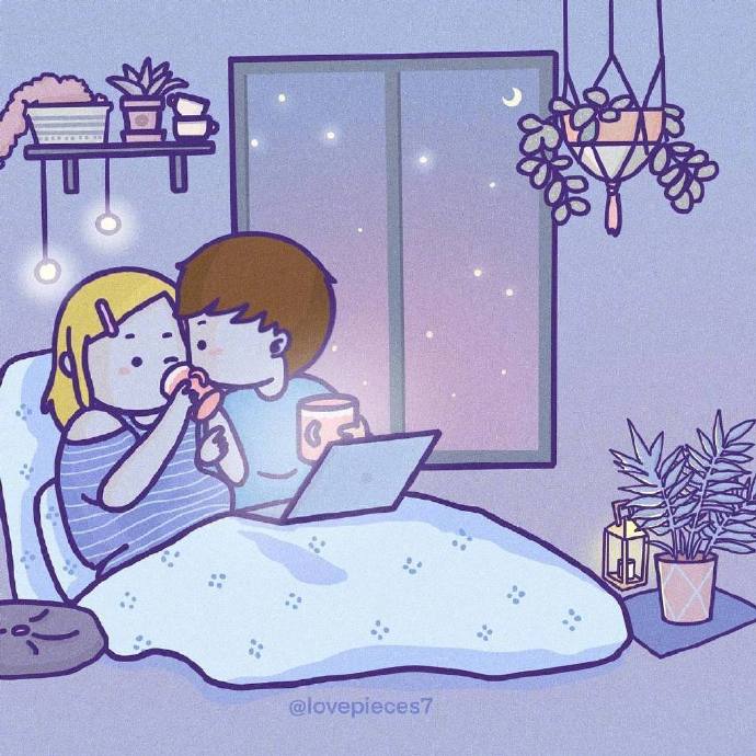 Q版卡通可爱小情侣微信素材图片