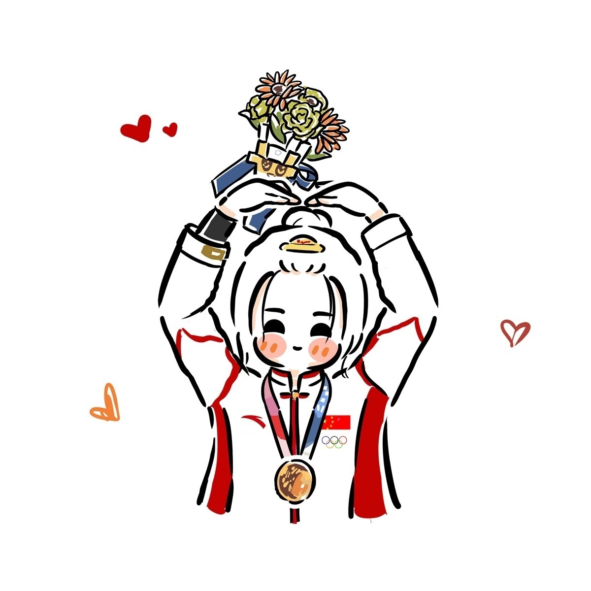 手绘运动健儿们微信头像