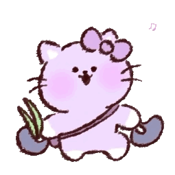 紫色可爱小猫Bora动态微信表情包