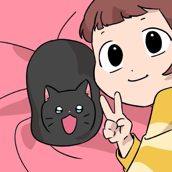 可爱猫咪插画微信朋友圈背景图