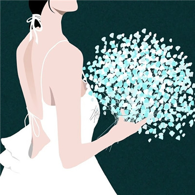 梦幻的插画风情侣微信头像