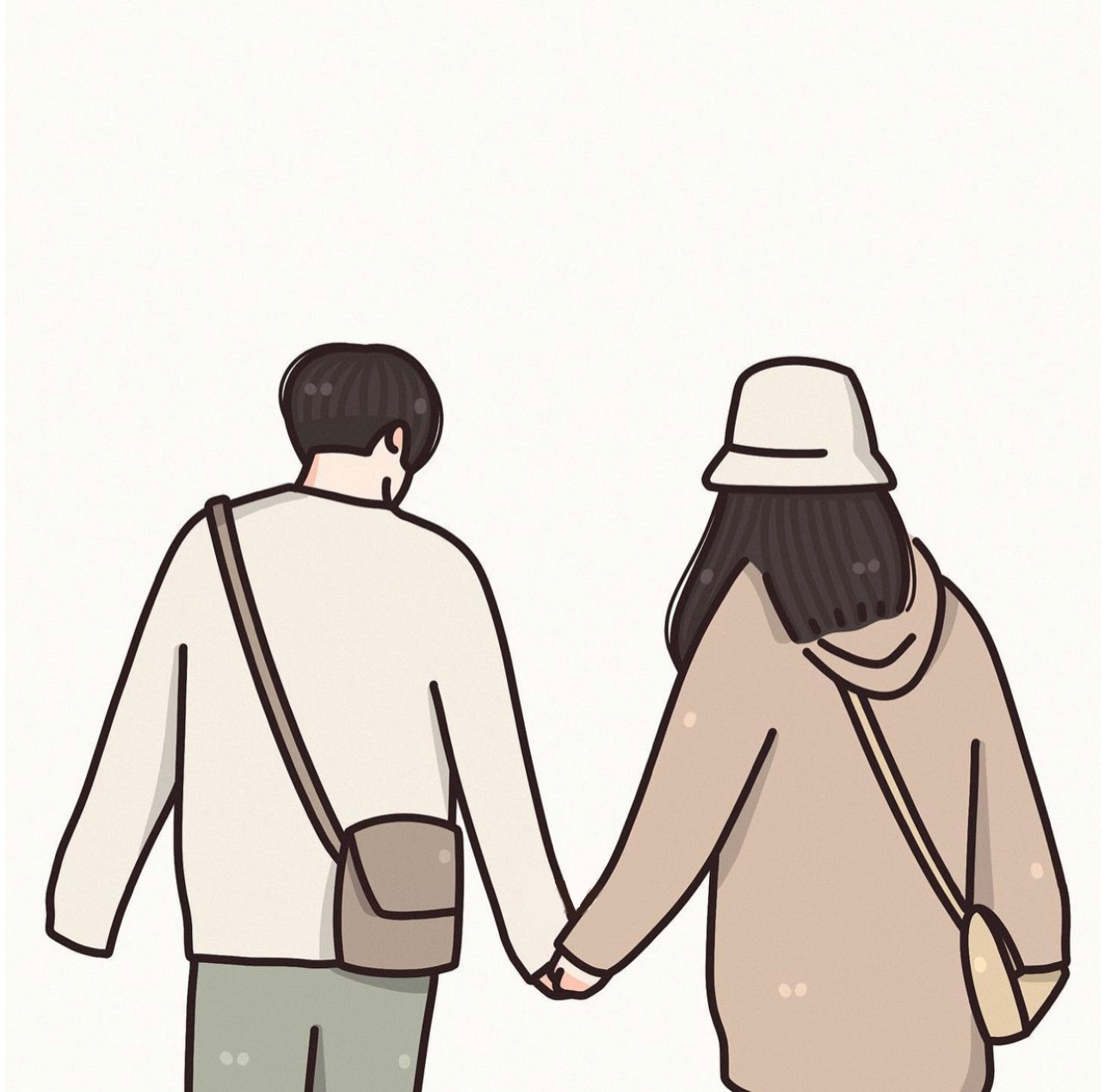 手绘简约且实用情侣微信头像