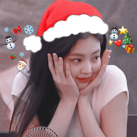 jennie圣诞节自拍背景图片