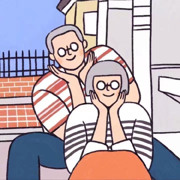 幸福甜蜜浪漫的插画微信聊天背景图