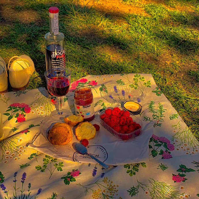 夏日郊游好看的聊天背景图