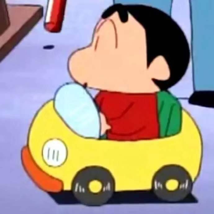 蜡笔小新开车系列微信表情包