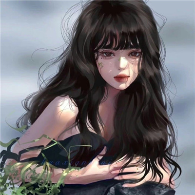 酷酷黑色帅气手绘女头