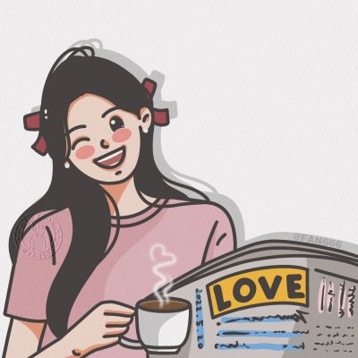 又甜又可爱的插画情侣头像